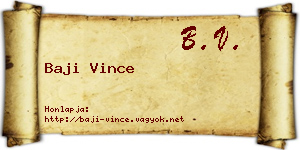 Baji Vince névjegykártya